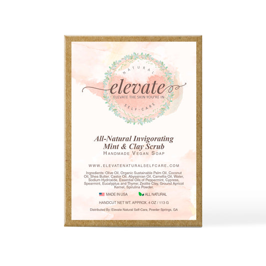 All-Natural Invigorating Mint and Clay Scrub Handmade Vegan Soap