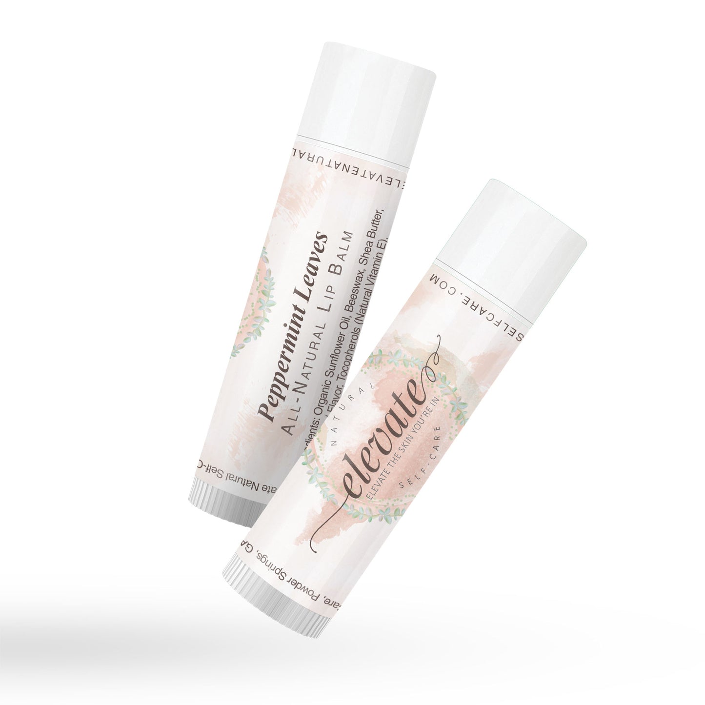 Peppermint Leaves All-Natural Lip Balm will naturally revitalize lips with our long-lasting conditioning lip balm made with sustainable and locally sourced beeswax, moisturizing shea butter, sunflower oil, and vitamin E oil with fresh and minty peppermint flavor oil. 