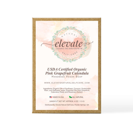 Pink Grapefruit Calendula Vegan Soap - USDA Certified Organic